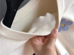 Pull Vintage Femme Uni à Fleur 11 Pull Vintage Femme Uni à Fleur -Vintage Soldes pull vintage femme uni a fleur