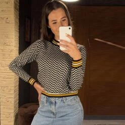 Pull Vintage Pour Femme Décor Losange Noir Et Blanc 9 Pull Vintage Pour Femme Décor Losange Noir Et Blanc -Vintage Soldes pull vintage pour femme decor losange noir et blanc 3