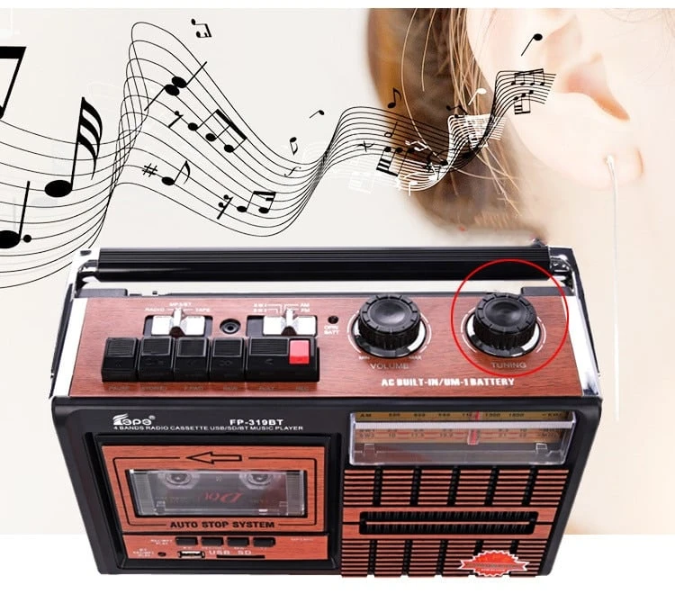 Radio Vintage Portable Avec Bluetooth 3 Radio Vintage Portable Avec Bluetooth – Image 3