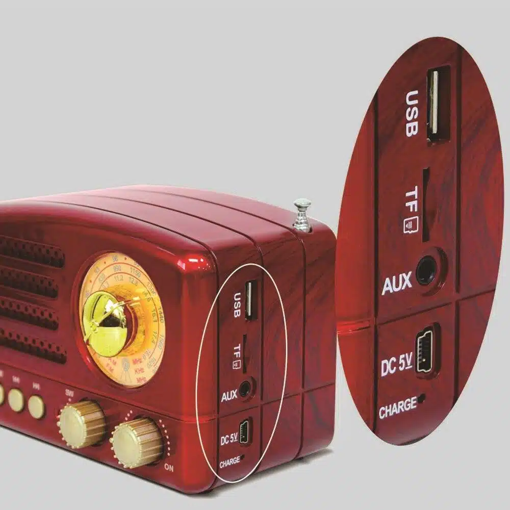 Radio Vintage Portable Avec Bluetooth Et USB 2 Radio Vintage Portable Avec Bluetooth Et USB – Image 2