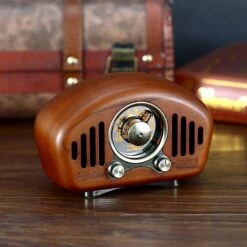 Radio Vintage Rechargeable En Bois Avec Bluetooth