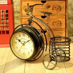 Réveil Forme Bicyclette Rétro En Fer Avec Porte-stylo 10 Réveil Forme Bicyclette Rétro En Fer Avec Porte-stylo -Vintage Soldes reveil forme bicyclette retro en fer avec porte stylo 5