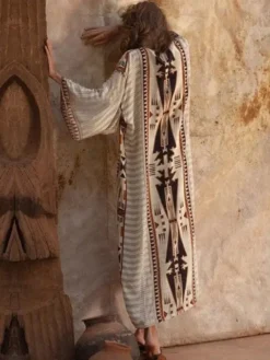 Robe Kimono Vintage élégante à Ceinture Pour Femme -Vintage Soldes robe kimono vintage elegante a ceinture pour femme 4