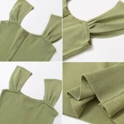 T-shirt Court Tricoté Et à Boutons Vintage Pour Femme -Vintage Soldes t shirt court tricote et a boutons vintage pour femme 5