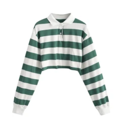 T-shirt En Col Chemisier à Rayures Et Manches Longues -Vintage Soldes t shirt en col chemisier a rayures et manches longues 2