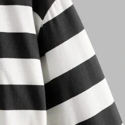 T-shirt En Col Chemisier à Rayures Et Manches Longues -Vintage Soldes t shirt en col chemisier a rayures et manches longues 5