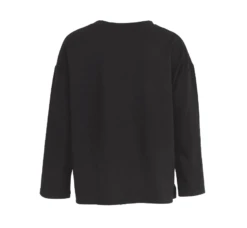 T-shirt Rétro Noir Et Blanc à Manches Longues Et Col Rond -Vintage Soldes t shirt retro noir et blanc a manches longues et col rond 2