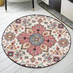 Tapis De Salon Rond à Motif Floral Vintage -Vintage Soldes tapis de salon rond a motif floral vintage 2