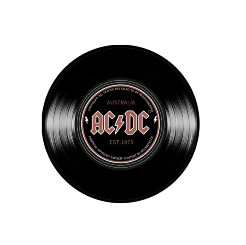 Tapis De Sol 3D Rond Forme Vinyle Vintage « ACDC »