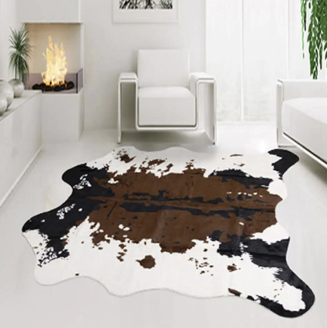 Tapis Décoratif Rétro Effet Peau De Vache 140 X 160 Cm 4 Tapis Décoratif Rétro Effet Peau De Vache 140 X 160 Cm – Image 4