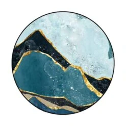 Tapis Rond Design Effet Marbre Vintage