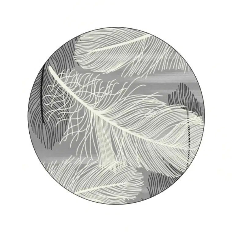 Tapis Rond Design Rétro Motif Plume 1 Tapis Rond Design Rétro Motif Plume