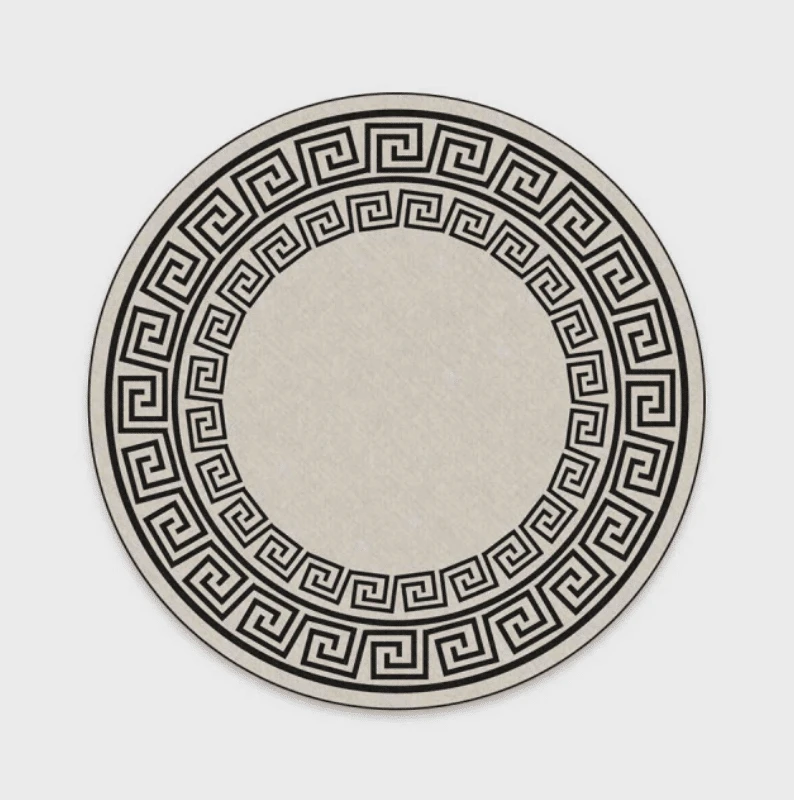 Tapis Rond Géométrique Style Rétro 4 Tapis Rond Géométrique Style Rétro – Image 4
