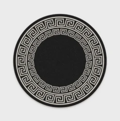 Tapis Rond Géométrique Style Rétro