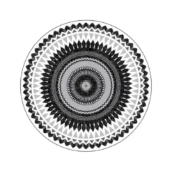 Tapis Rond Mandala Vintage Noir Et Blanc