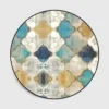 Tapis Rond Motif Géométrique Tendance Vintage
