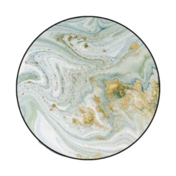 Tapis Rond Effet Mélange Abstrait Peinture Vintage