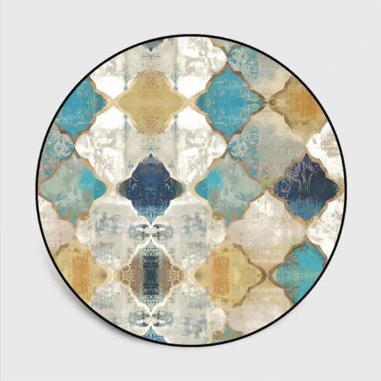 Tapis Rond Motif Géométrique Tendance Vintage 1 Tapis Rond Motif Géométrique Tendance Vintage