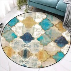 Tapis Rond Motif Géométrique Tendance Vintage 5 Tapis Rond Motif Géométrique Tendance Vintage -Vintage Soldes tapis rond motif geometrique tendance vintage 5