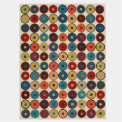 Tapis Vintage Circulaire Multicolore