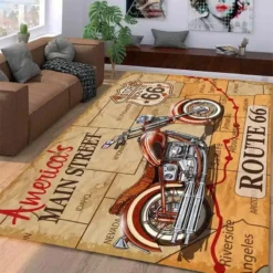Tapis Vintage De Sol Avec Moteur Imprimé