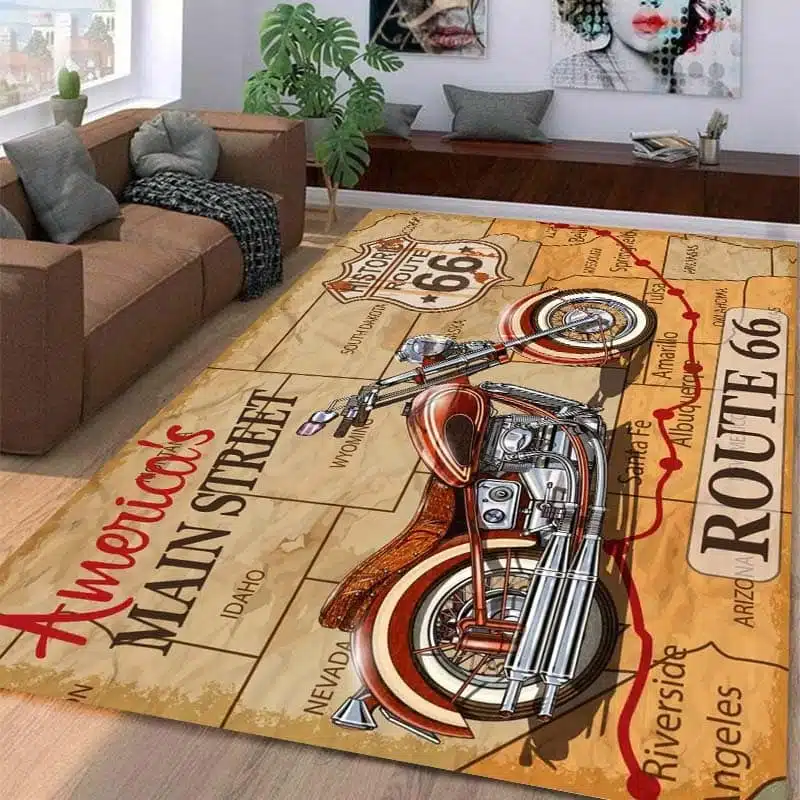 Tapis Vintage De Sol Avec Moteur Imprimé 1 Tapis Vintage De Sol Avec Moteur Imprimé