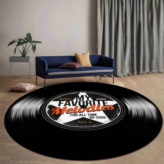 Tapis Vintage Disque Vinyle Melodies 3 Tapis Vintage Disque Vinyle Melodies – Image 3