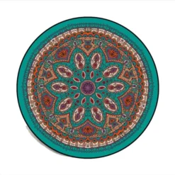 Tapis Vintage Rond Mandala Bleu