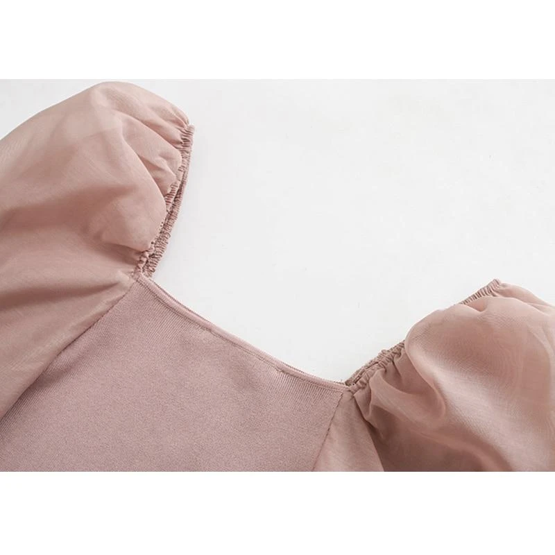 Top Chic Et Rétro Pour Femme à Manches Longues Bouffantes 2 Top Chic Et Rétro Pour Femme à Manches Longues Bouffantes – Image 2