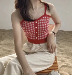 Top Court En Débardeur à Carreaux Vintage Pour Femme 16 Top Court En Débardeur à Carreaux Vintage Pour Femme -Vintage Soldes top court en debardeur a carreaux vintage pour femme