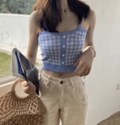 Top Court En Débardeur à Carreaux Vintage Pour Femme 18 Top Court En Débardeur à Carreaux Vintage Pour Femme -Vintage Soldes top court en debardeur a carreaux vintage pour femme 3