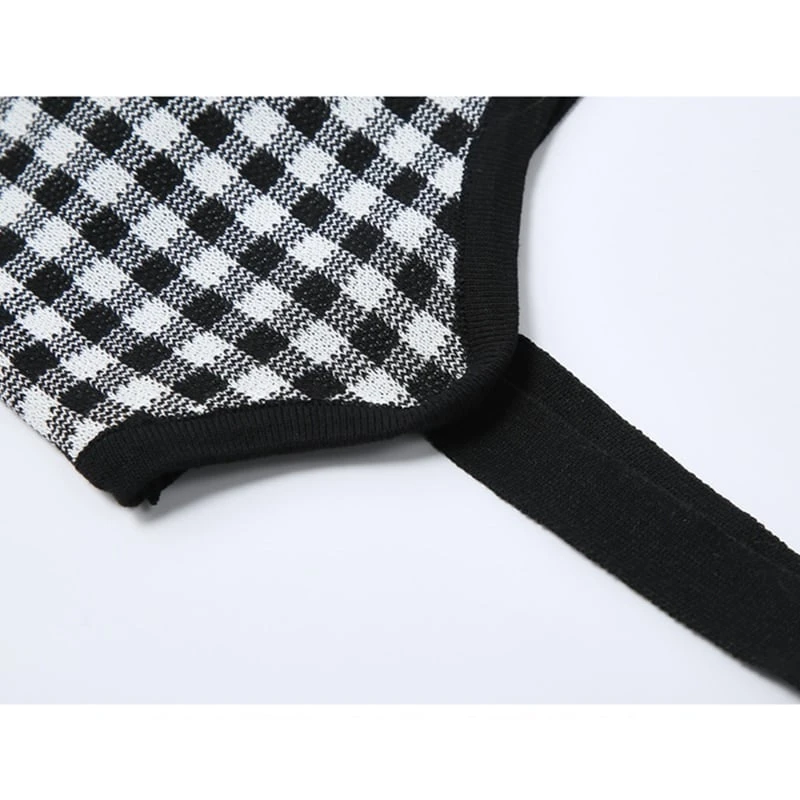 Top Court En Débardeur à Carreaux Vintage Pour Femme 4 Top Court En Débardeur à Carreaux Vintage Pour Femme – Image 4