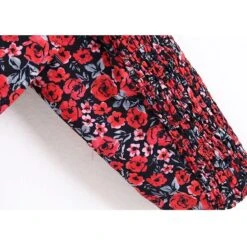 Top Rétro Imprimé Floral Rouge Pour Femme 8 Top Rétro Imprimé Floral Rouge Pour Femme -Vintage Soldes top retro imprime floral rouge pour femme 5