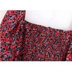 Top Rétro Imprimé Floral Rouge Pour Femme 9 Top Rétro Imprimé Floral Rouge Pour Femme -Vintage Soldes top retro imprime floral rouge pour femme 6
