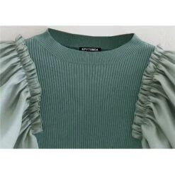 Top Vintage à Manches Longues Satinées Et à Froufrous 8 Top Vintage à Manches Longues Satinées Et à Froufrous -Vintage Soldes top vintage a manches longues satinees et a froufrous 3