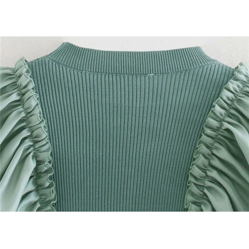 Top Vintage à Manches Longues Satinées Et à Froufrous 5 Top Vintage à Manches Longues Satinées Et à Froufrous – Image 5