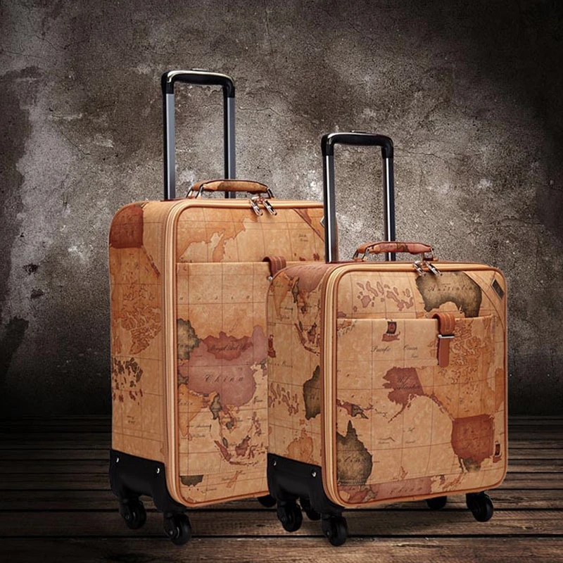 Valise Carte Du Monde Vintage 9 Valise Carte Du Monde Vintage – Image 9