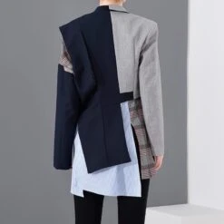 Veste Blazer Asymétrique Vintage Pour Femme -Vintage Soldes veste blazer asymetrique vintage pour femme 5