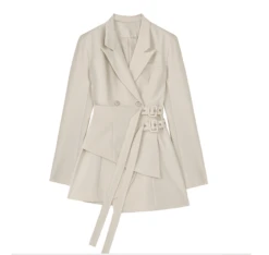 Veste Blazer Façon Trench-coat Vintage Pour Femme