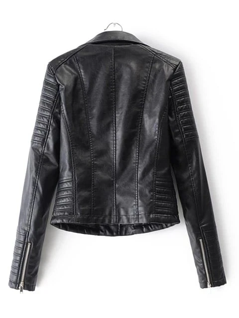 Veste De Moto En Faux Cuir Pour Femme 3 Veste De Moto En Faux Cuir Pour Femme – Image 3