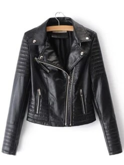 Veste De Moto En Faux Cuir Pour Femme 8 Veste De Moto En Faux Cuir Pour Femme -Vintage Soldes veste de moto en faux cuir pour femme 5