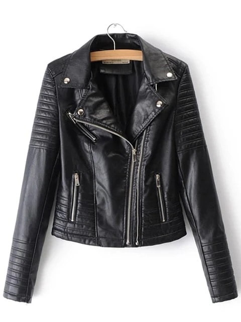Veste De Moto En Faux Cuir Pour Femme 4 Veste De Moto En Faux Cuir Pour Femme – Image 4