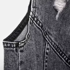 Veste En Jean Sans Manches Gris Vintage à Zip Pour Femme 9 Veste En Jean Sans Manches Gris Vintage à Zip Pour Femme -Vintage Soldes veste en jean sans manches gris vintage a zip pour femme 4