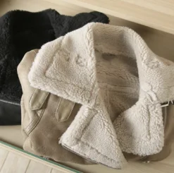 Veste Vintage De Moto En Imitation Daim Pour Femme -Vintage Soldes veste vintage de moto en imitation daim pour femme